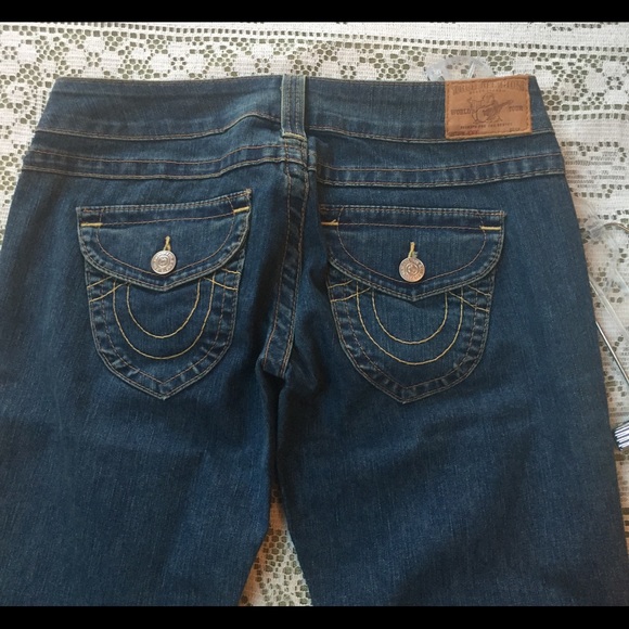 Y2K True Religion Joey 7” Rise Boot Cut Flare Jeans Sz 28 - Picture 5 of 15